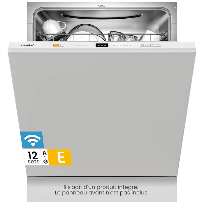 Lave-vaisselle Comfee CDWPB1215PB-EU - Tout intégrable 60 cm, 12 couverts à 47 dB